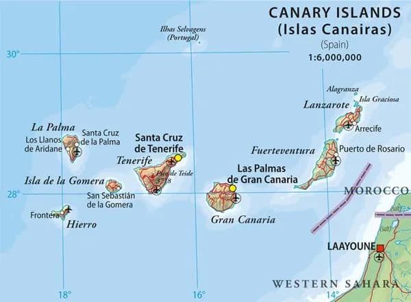 Mapa detallado de las Islas Canarias en España para tu viaje perfecto